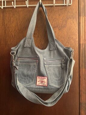 True Religion Women's Denim Tote Bag - light blue